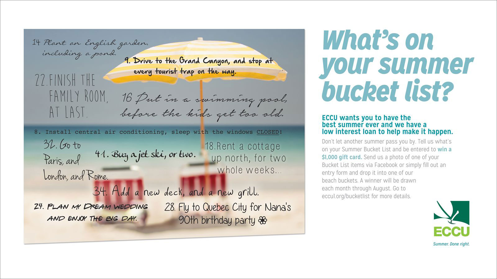 ECCU Bucket List <strong>Summer Loan Campaign</strong>